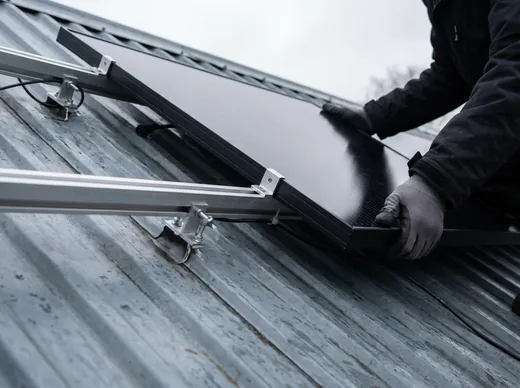 Solceller på villatak